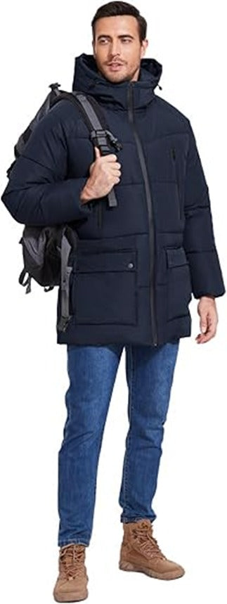 Coat Hooded Warm Quilted Jacket Water-Resistant Cold Weather
