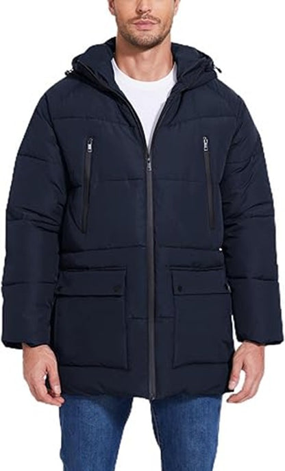 Coat Hooded Warm Quilted Jacket Water-Resistant Cold Weather