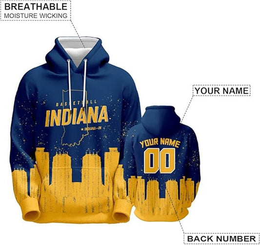 Basketball Hoodies Color Design Sweatshirt Personalize Name Number Fans Gift for Men &Women Youth