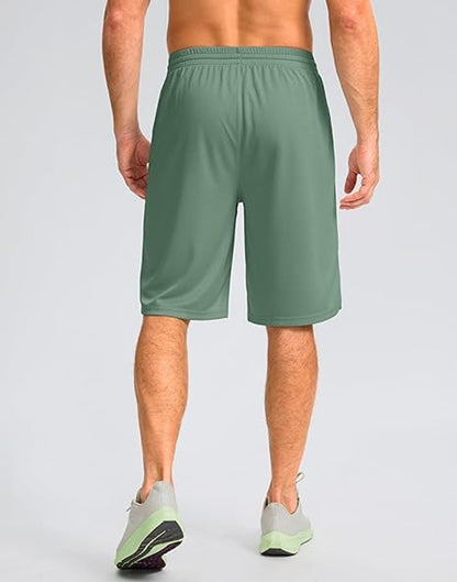 G Gradual Men's Athletic Shorts with Pockets 11" Long Basketball Shorts Lightweight Quick Dry Gym Workout Shorts for Men
