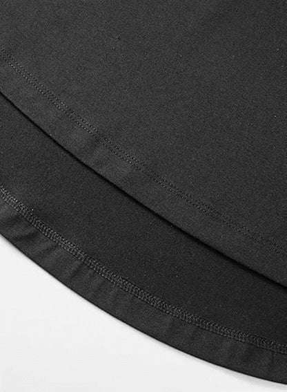 Men’s 100 Cotton Hipster Hip Hop Long-line Crewneck T-Shirt